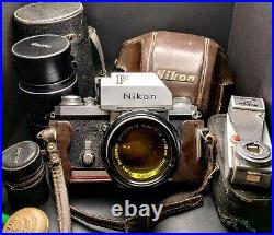 Vintage Nikon F SLR Camera With Accessories