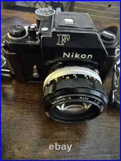 Vintage Nikon F camera with a NIKKOR-S Auto 11.2 f=55mm lens & Leather Case