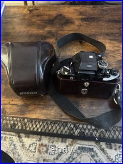 Vintage Nikon F camera with a NIKKOR-S Auto 11.2 f=55mm lens & Leather Case