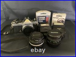 Vintage Nikon FE Manual 35 MM Film Camera 2 Lens 2 Flash & Cloth Case