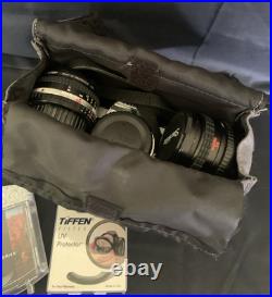 Vintage Nikon FE Manual 35 MM Film Camera 2 Lens 2 Flash & Cloth Case