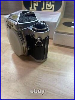 Vintage Nikon FE Silver SLR 35mm Film Camera Body