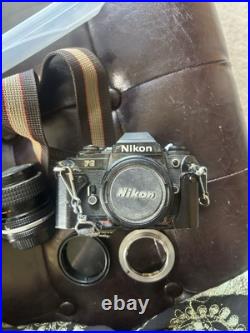Vintage Nikon FG Camera With Lenses Untested