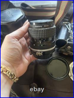 Vintage Nikon FG Camera With Lenses Untested