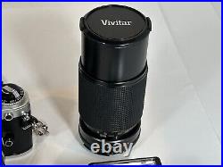 Vintage Nikon FG Camera With Vivitar Zoom LENS Works Good (Untested With Film)