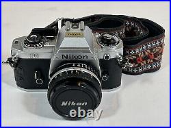 Vintage Nikon FG Camera With Vivitar Zoom LENS Works Good (Untested With Film)