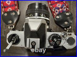 Vintage Nikon FM 35mm Film Camera with Nikkor 50mm f/1.8 Lens & Custom Strap C