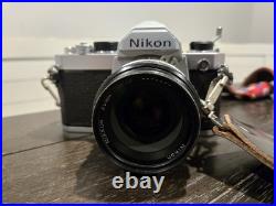 Vintage Nikon FM 35mm Film Camera with Nikkor 50mm f/1.8 Lens & Custom Strap C