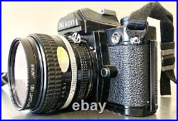 Vintage Nikon FM 35mm SLR Film Camera 50mm Nikkor Lens Hoya 52mm Skylight Filter