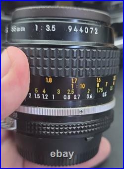 Vintage Nikon N2000 Film Camera with 5 Lens 55mm, 135mm, 300mm 80-200mm Nikkor