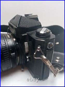 Vintage Nikon Nikkormat Black FT3 35mm Film Camera with 80mm Lens Clean UNTESTED