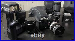 Vintage Nikon Nikkormat FT Camera 35mm With Multiple Lens & Accessories