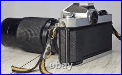 Vintage Nikon Nikkormat FT2 35mm SLR Film Camera with205mm Auto Zoom Lens TESTED