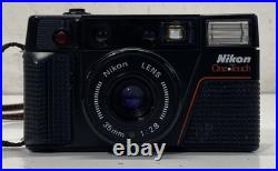 Vintage Nikon One-Touch 35mm Point & Shoot Film Camera 35mm f/2.8 Lens Powers On