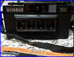 Vintage Nimslo 3D Quadra Lens 35mm Film Camera With Instructions, Manual & Case