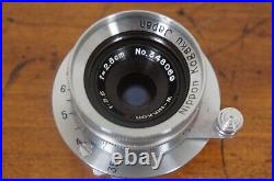 Vintage Nippon Kogaku W-Nikkor C 2.8cm Camera Lens & Leather Case Nikon 2