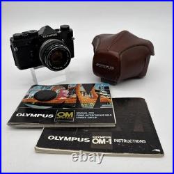 Vintage Olympus Black OM-1 SLR 35mm Film Camera 50mm 1.8 F. Zuiko Auto-S Lens