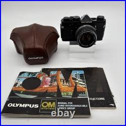 Vintage Olympus Black OM-1 SLR 35mm Film Camera 50mm 1.8 F. Zuiko Auto-S Lens