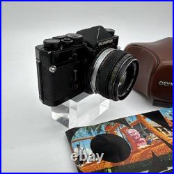 Vintage Olympus Black OM-1 SLR 35mm Film Camera 50mm 1.8 F. Zuiko Auto-S Lens