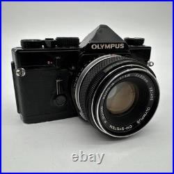Vintage Olympus Black OM-1 SLR 35mm Film Camera 50mm 1.8 F. Zuiko Auto-S Lens