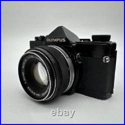 Vintage Olympus Black OM-1 SLR 35mm Film Camera 50mm 1.8 F. Zuiko Auto-S Lens