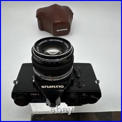 Vintage Olympus Black OM-1 SLR 35mm Film Camera 50mm 1.8 F. Zuiko Auto-S Lens