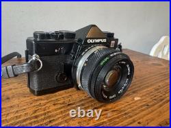 Vintage Olympus OM-1 35mm Film Camera, Carrying Strap, Case, Zuiko 50mm Lens