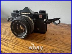 Vintage Olympus OM-1 35mm Film Camera, Carrying Strap, Case, Zuiko 50mm Lens