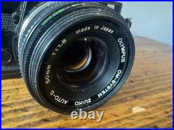 Vintage Olympus OM-1 35mm Film Camera, Carrying Strap, Case, Zuiko 50mm Lens