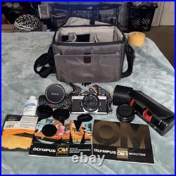 Vintage Olympus OM-1 35mm Film Camera with 50mm f/1.8 Lens, Extras, Bundle