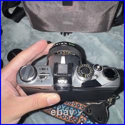 Vintage Olympus OM-1 35mm Film Camera with 50mm f/1.8 Lens, Extras, Bundle
