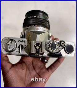 Vintage Olympus OM-1N 35mm Film Camera Vivitar 28mm F2.8 Lens Shoe. Leather Case