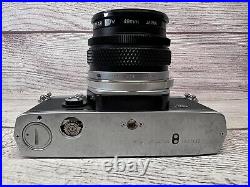 Vintage Olympus OM-1n 35mm Film Camera with Vivitar 28 mm, 75-150 mm, Metal Case