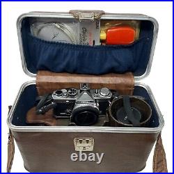 Vintage Olympus OM-2 Camera Bundle Lenses Manuals Flash Carrying Case 35mm Retro