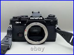 Vintage Olympus OM-4 SLR 35mm Film Camera With Lenses And Power Winder WORKING