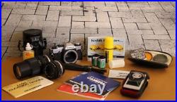 Vintage Olympus OM-G 35mm SLR Film Camera 50mm f/1.8 75-150mm f/4 Lens  Tested