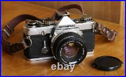 Vintage Olympus OM1 35mm SLR Camera with 50mm F1.8 Lens, Working