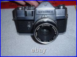 Vintage Original Nikkorex F Slr Camera Body & Nipon Kogaku Japan Nikkor S Lense Vintage Original Nikkorex F Slr Camera Body & Nipon Kogaku Japan Nikkor S Lense