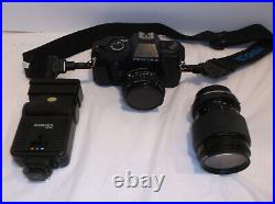 Vintage P3N Pentax SLR Camera 35MM withmultiple lens/filters/case/manual c. 1988