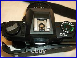 Vintage P3N Pentax SLR Camera 35MM withmultiple lens/filters/case/manual c. 1988