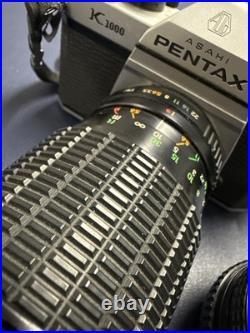 Vintage PENTAX K1000 K-1000 35mm FILM SLR Camera with 35-135mm Zoom Lens And 50mm