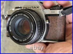 Vintage PENTAX ME SE Brown 35mm SLR FILM CAMERA + 50mm Lens JAPAN Working