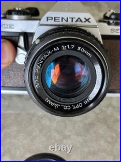 Vintage PENTAX ME SE Brown 35mm SLR FILM CAMERA + 50mm Lens JAPAN Working