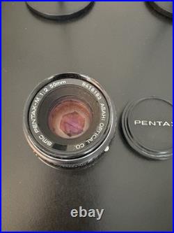 Vintage PENTAX MG 35mm SLR film camera 50mm 12 Wide Angle Zoom Lens AF160 Flash