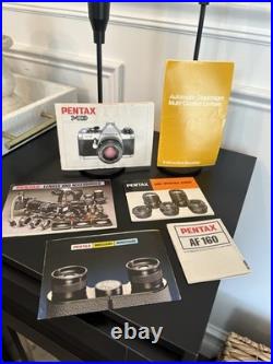 Vintage PENTAX MG 35mm SLR film camera 50mm 12 Wide Angle Zoom Lens AF160 Flash