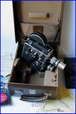 Vintage Paillard Bolex H 16 16mm Film Movie Camera WithCase, Accessories & Lenses