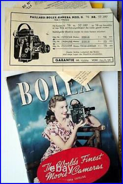 Vintage Paillard Bolex H 16 16mm Film Movie Camera WithCase, Accessories & Lenses