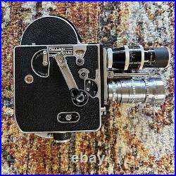 Vintage Paillard Bolex H16 Camera Kern Paillard 75MM, 25MM, 13MM Lenses, Manual