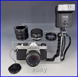 Vintage Pentax Asahi K100 Camera Set Up with Achiever Flash 2 Lenses
