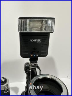 Vintage Pentax Asahi K100 Camera Set Up with Achiever Flash 2 Lenses